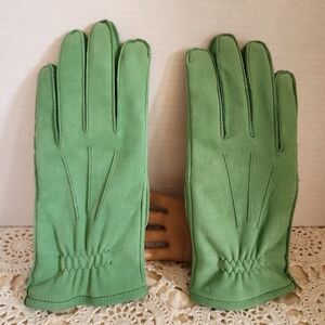 Green Suede Women's Gloves